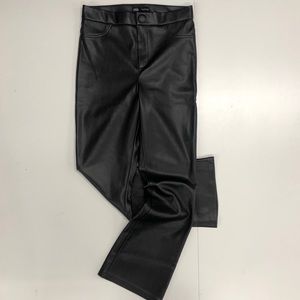 ZARA High Waisted faux Leather Flare crop Pants M